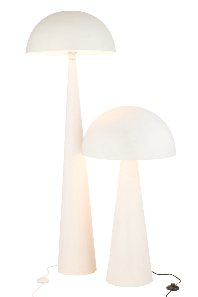 Lampadaire champignon Brookfield en métal mat blanc - J-Line
