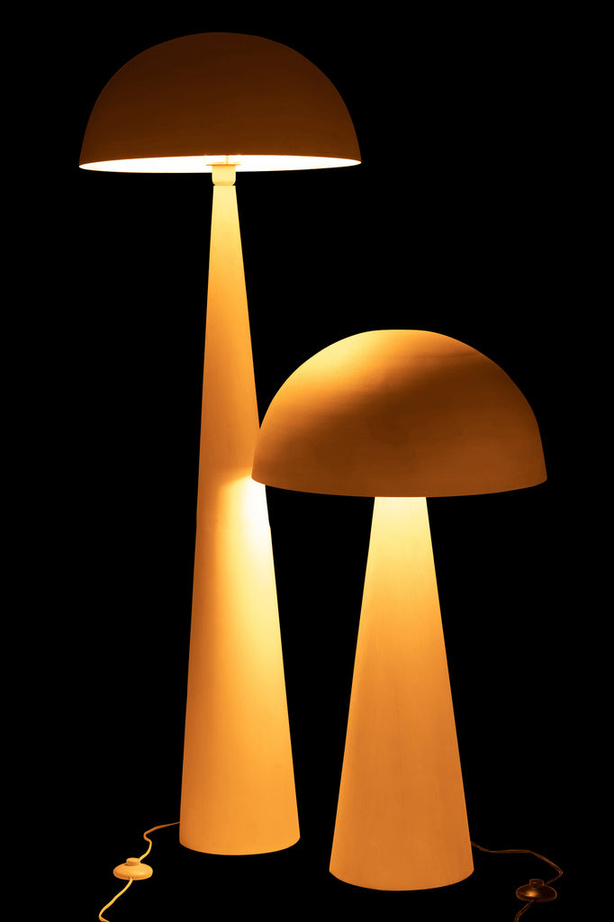 Lampadaire champignon Brookfield en métal mat blanc - J-Line