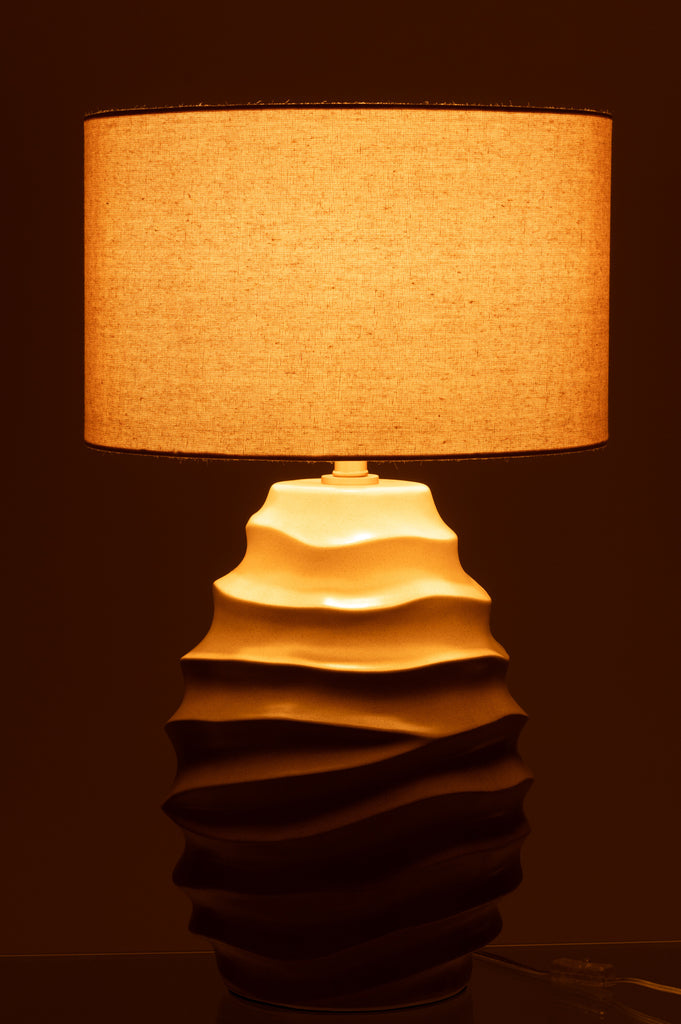 Lampe à poser Manis en céramique beige - J-Line