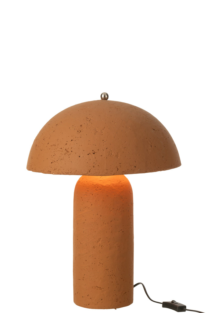 Lampe à poser champignon Casiss en papier mâché orange - J-Line