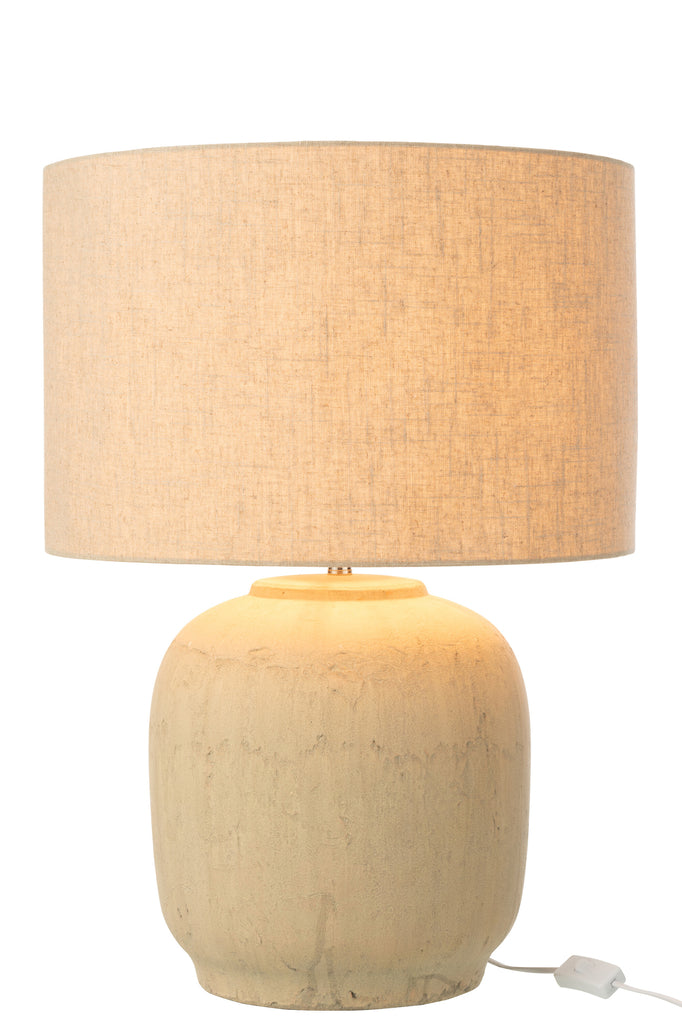 Lampe à poser Miah en terre cuite beige grande - J-Line
