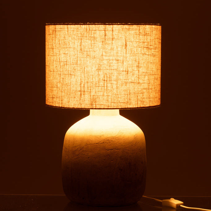 Lampe à poser Miah en terre cuite beige petite - J-Line
