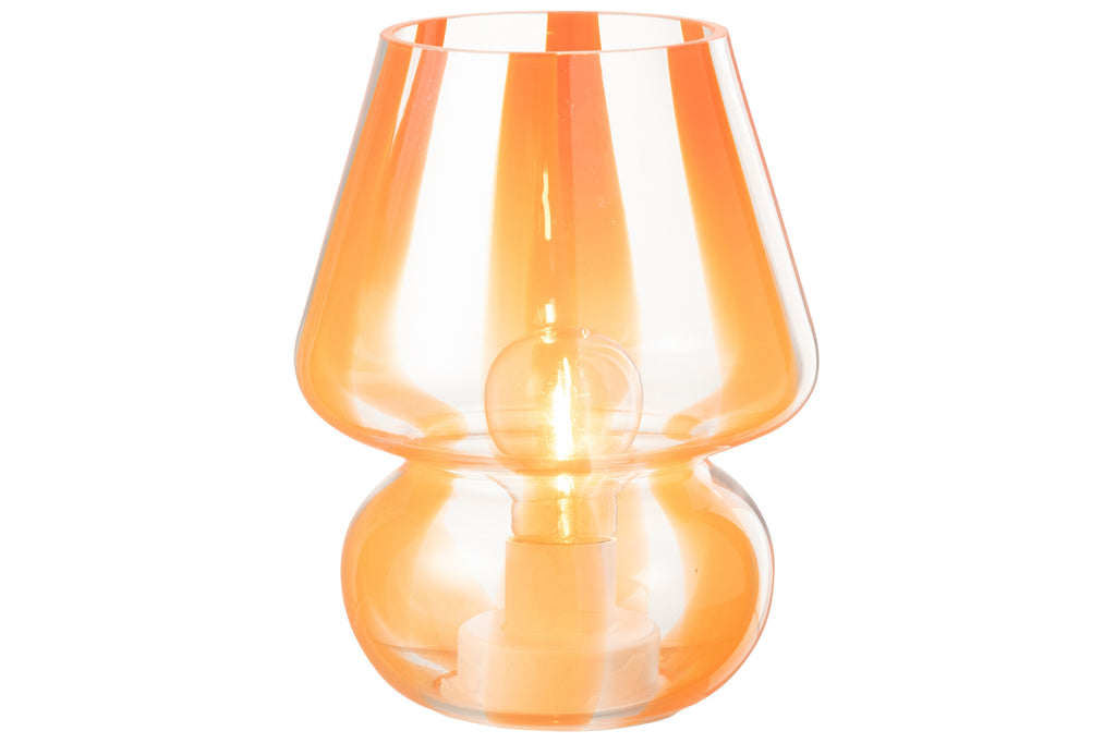 Lampe à poser Verona à rayures en verre orange - J-Line