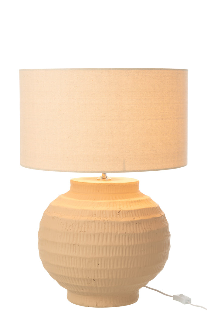 Lampe à poser Rochelle en terre cuite beige - J-Line