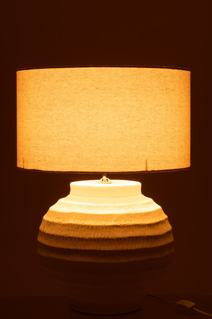 Lampe à poser Rochelle en terre cuite blanche - J-Line
