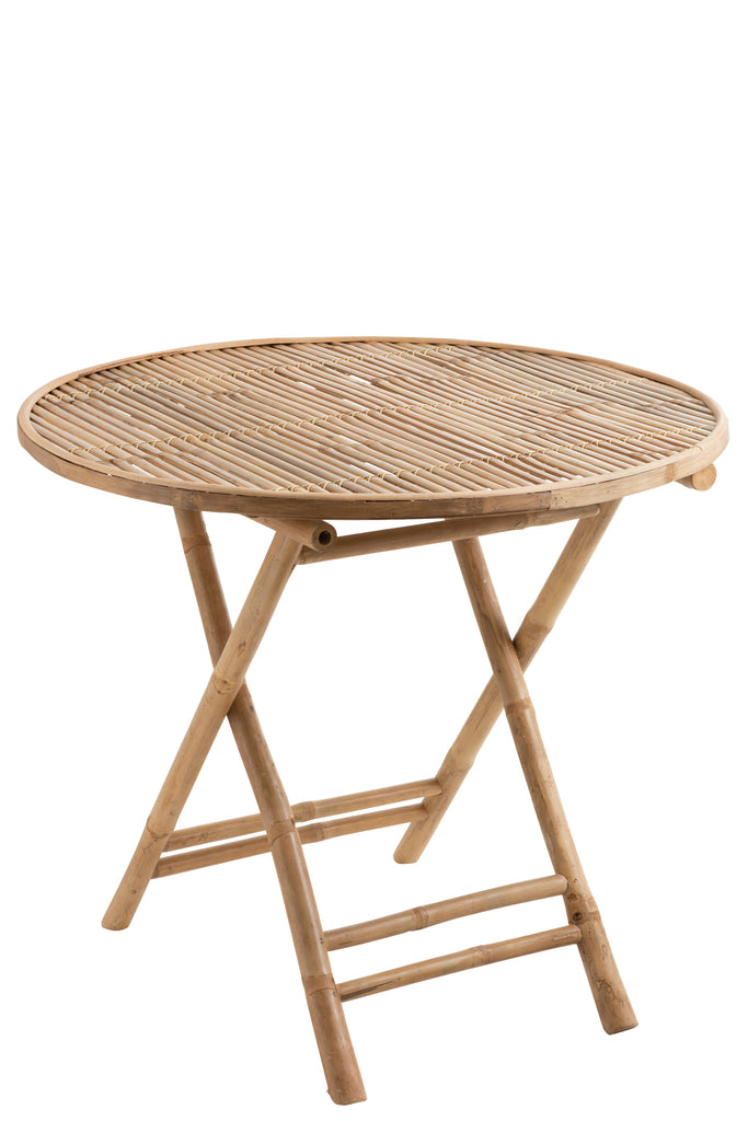 Table d'appoint pliante ronde Live en bambou naturel - J-Line