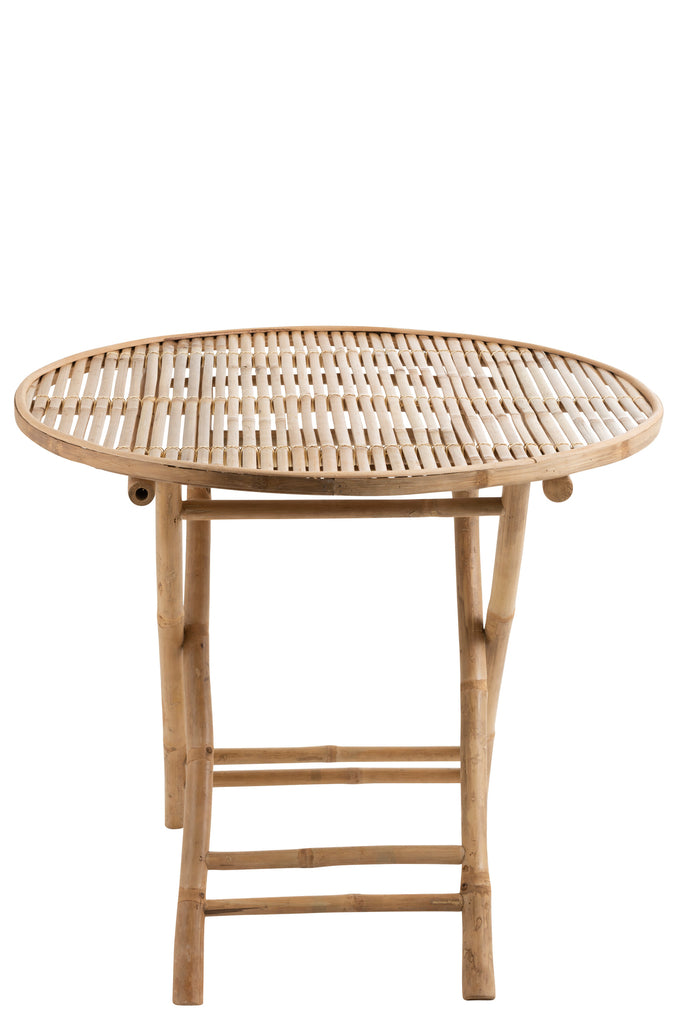 Table d'appoint pliante ronde Live en bambou naturel - J-Line