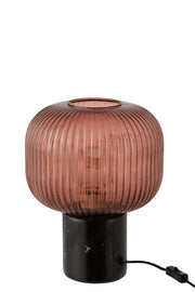 Lampe de table Yuko en verre/marbre rouge - J-Line