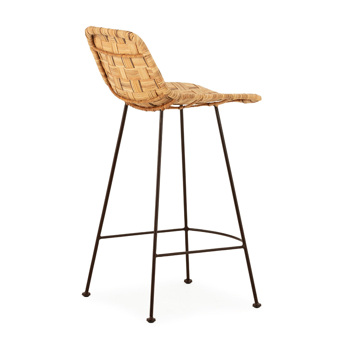 Tabouret de bar Cebu en osier et métal