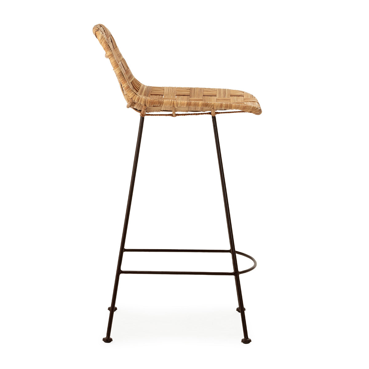 Tabouret de bar Cebu en osier et métal