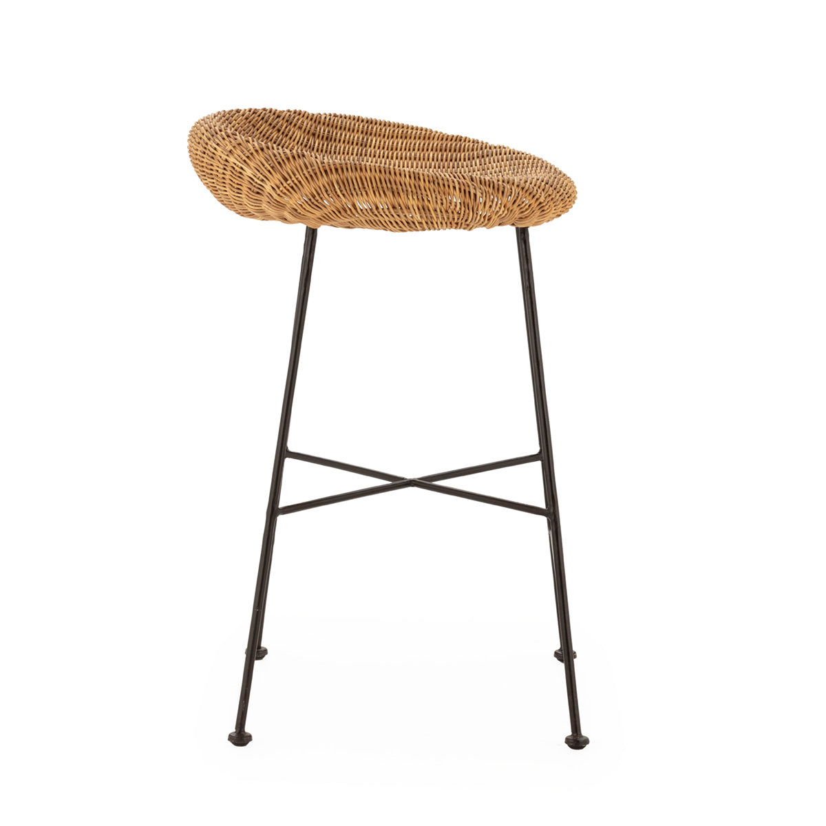 Tabouret de bar Siargao en osier et métal