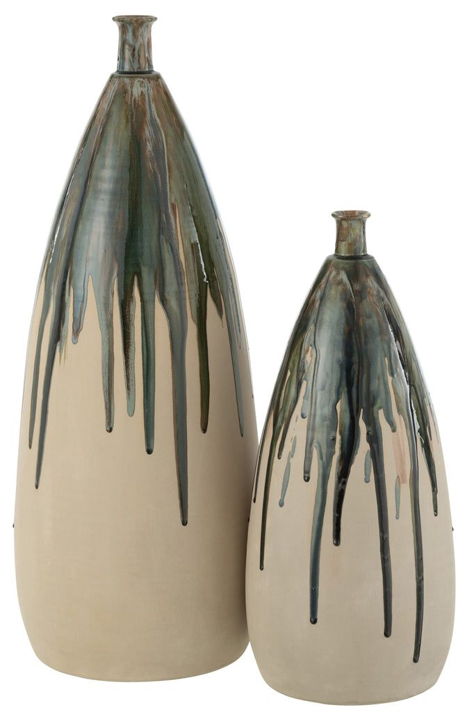 Vase Solak en céramique vert grand - J-Line
