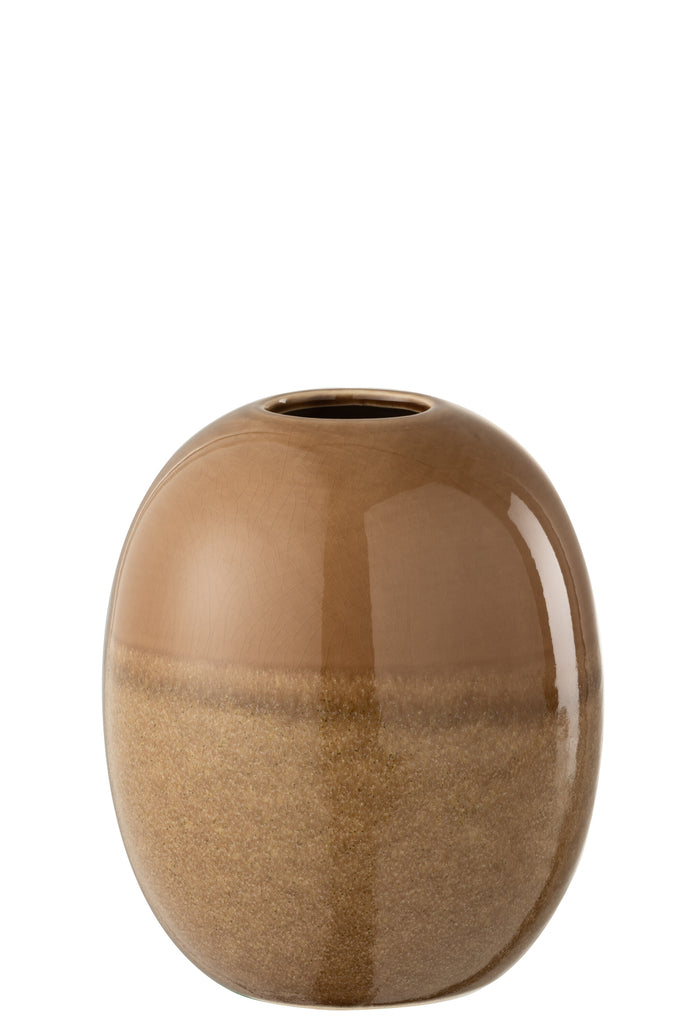 Vase Barbara en céramique marron petit - J-Line