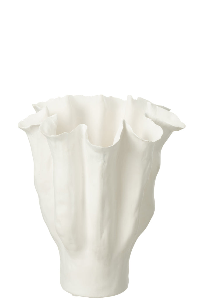 Vase Calica en céramique blanc moyen - J-Line