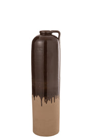 Vase Aliyah en céramique beige/marron medium - J-Line