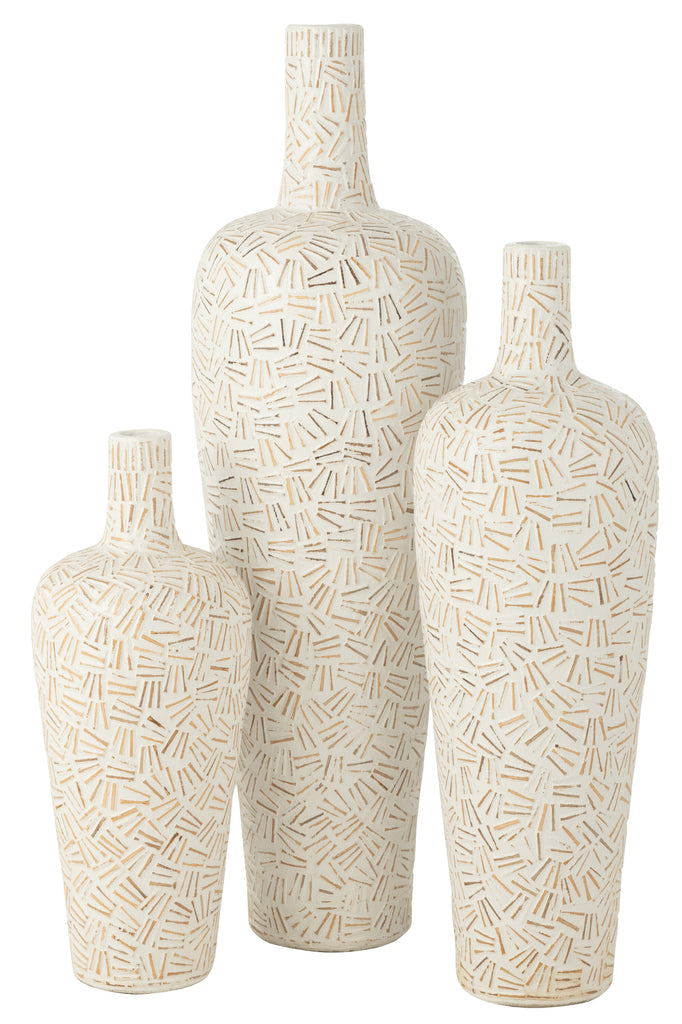 Vase Laura en ciment blanc de grande taille - J-Line