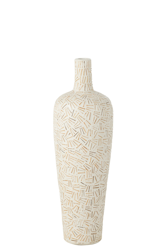 Vase Laura en ciment blanc moyen - J-Line