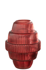 Vase en verre Maxime rouge grand - J-Line