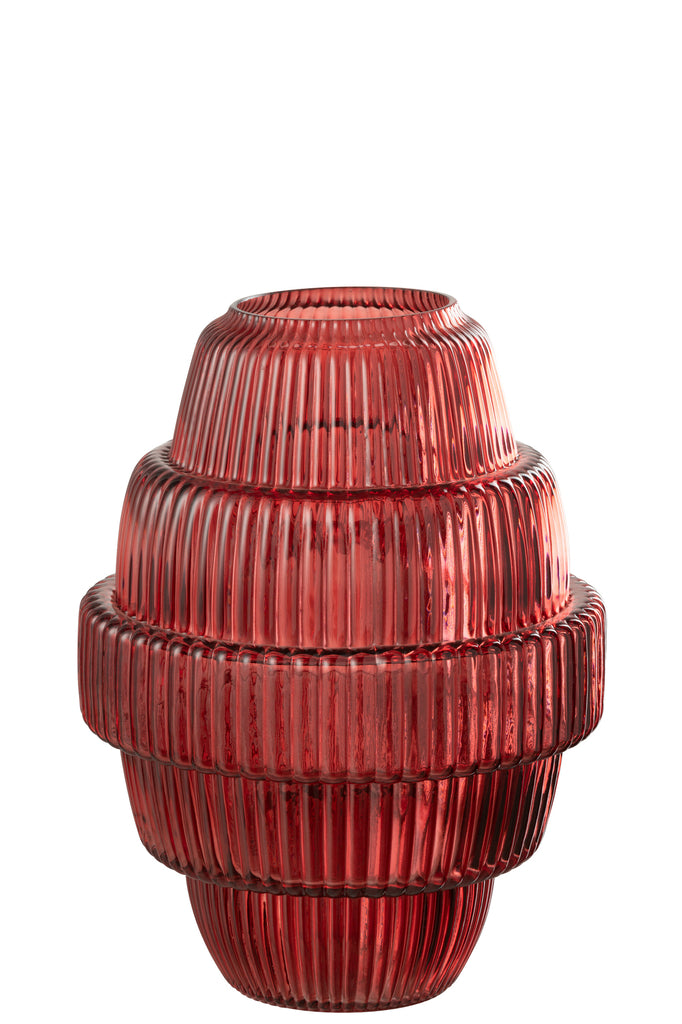 Vase en verre Maxime rouge grand - J-Line