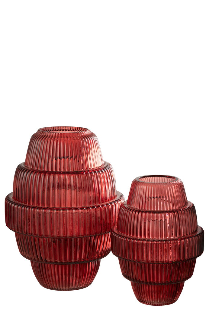 Vase en verre Maxime rouge grand - J-Line