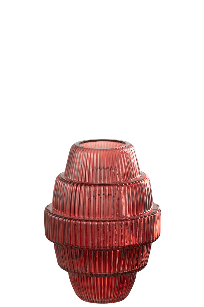 Vase en verre Maxime rouge petit - J-Line