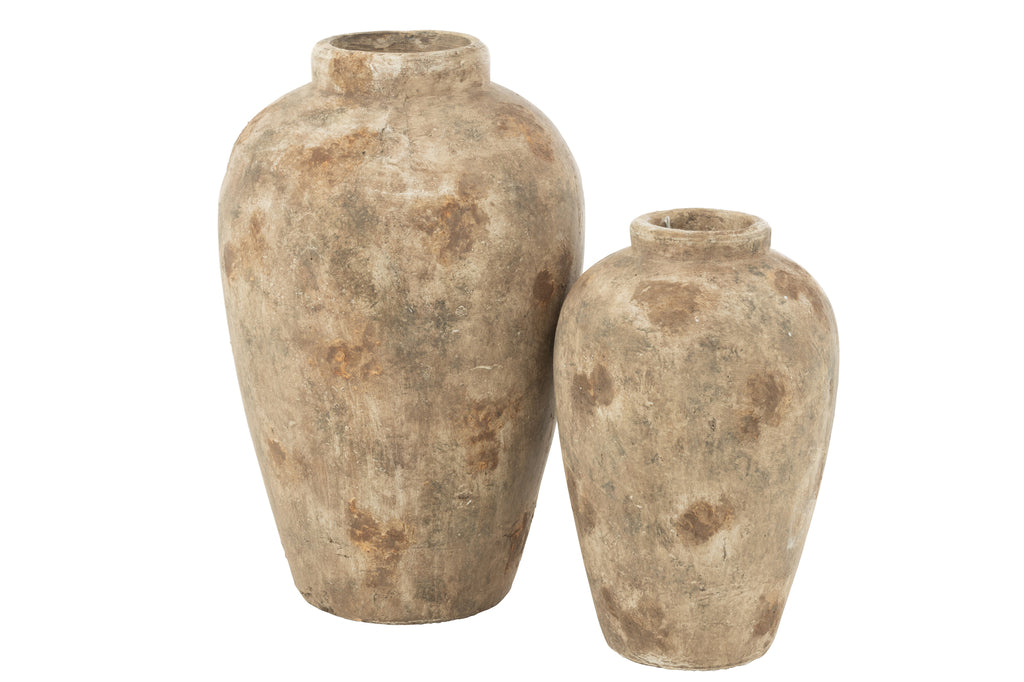 Vase Antique en argile beige large - J-Line