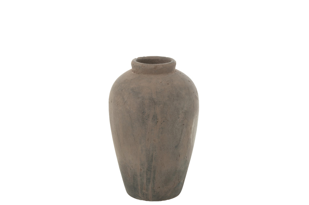 Vase Maru en argile marron/noir petit - J-Line