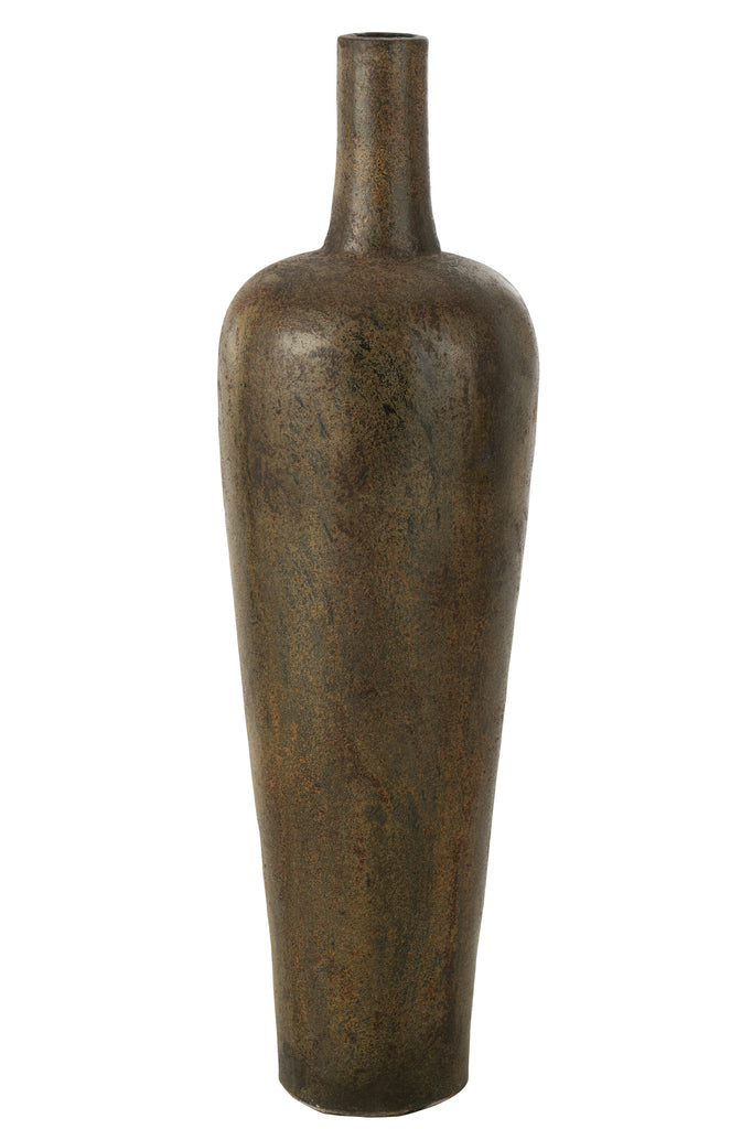 Vase Victor en ciment marron grand - J-Line