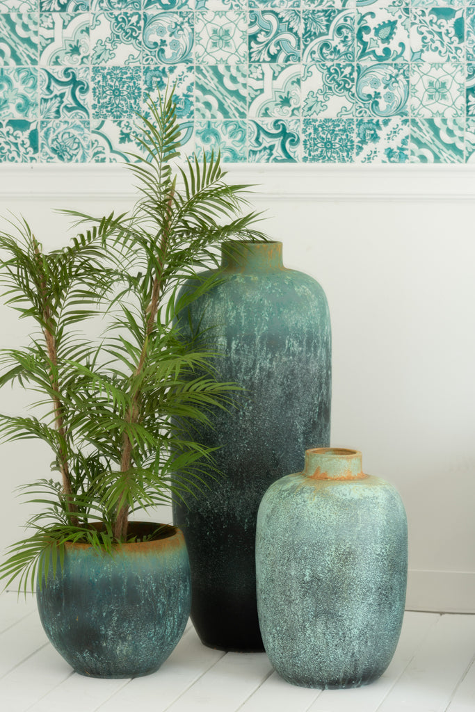 Vase Vintage  Azure en céramique petit - J-Line