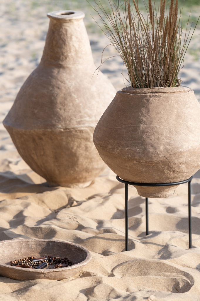Vase Chad en papier mâché marron - Extra Large - J-Line